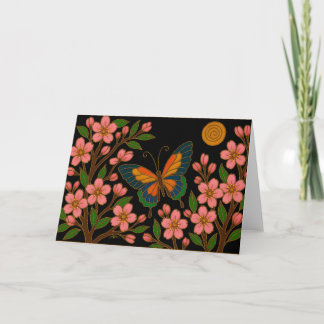 Butterfly Cherry Blossom Moon Card