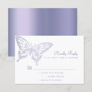 Butterfly Chic   Dusty Lavender Purple Violet RSVP Card