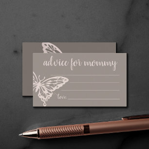 Butterfly Chic Shower Blush Taupe Advice for Mom Enclosure Card