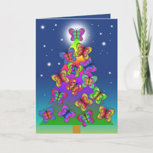 BUTTERFLY CHRISTMAS TREE HOLIDAY CARD