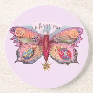 Butterfly Cigar Antique Painting Advertising Coaster