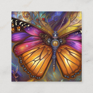 Butterfly Cinematic Digital Painting Square Business Card