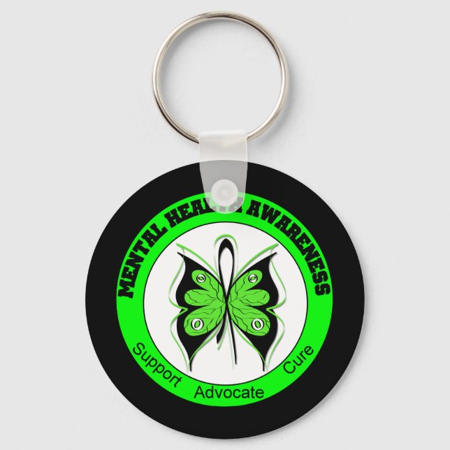 Butterfly Circle Mental Health Awareness Keychain (Front)