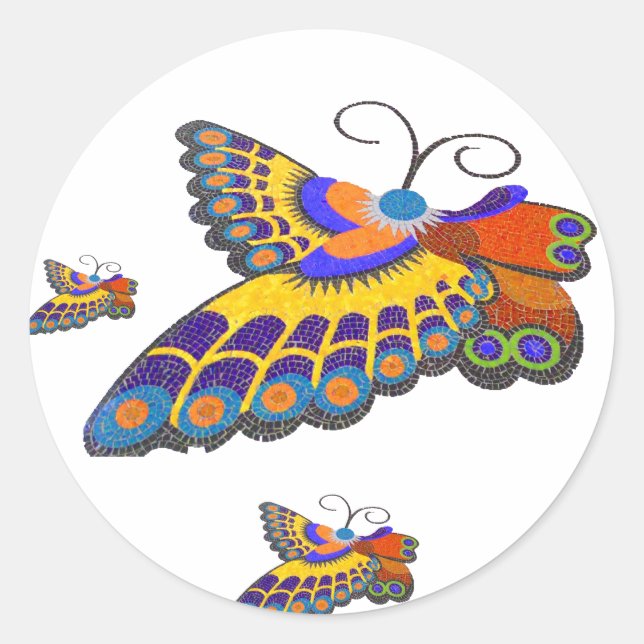 Butterfly Classic Round Sticker (Front)