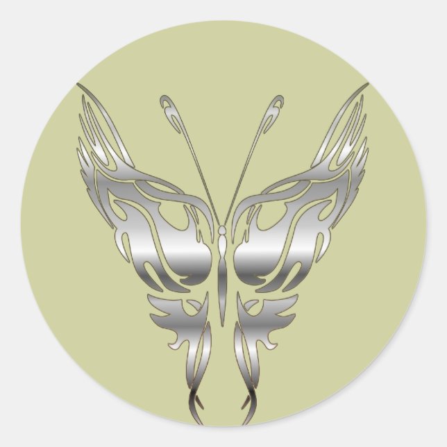 Butterfly Classic Round Sticker (Front)