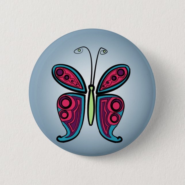 Butterfly Classic Round Sticker 2 Inch Round Button (Front)