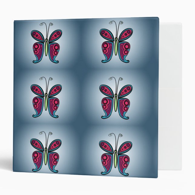 Butterfly Classic Round Sticker Ceramic Ornament Binder (Front/Inside)