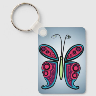 Butterfly Classic Round Sticker Ceramic Ornament Keychain
