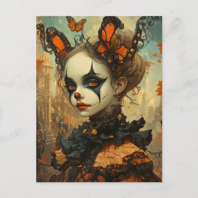 Butterfly Clown Postcard (Front)