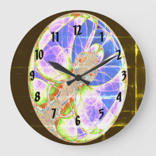 Butterfly Cocoon Fractal Large Clock