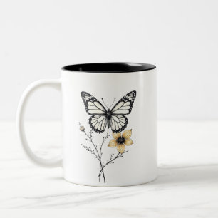 Butterfly Coffee Mug – Elegant Floral Butterfly