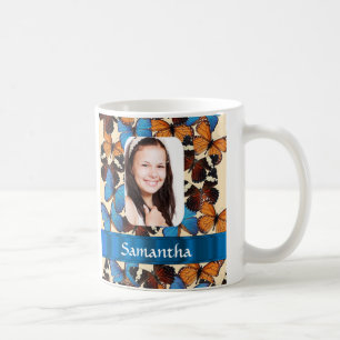 Butterfly collage photo template coffee mug