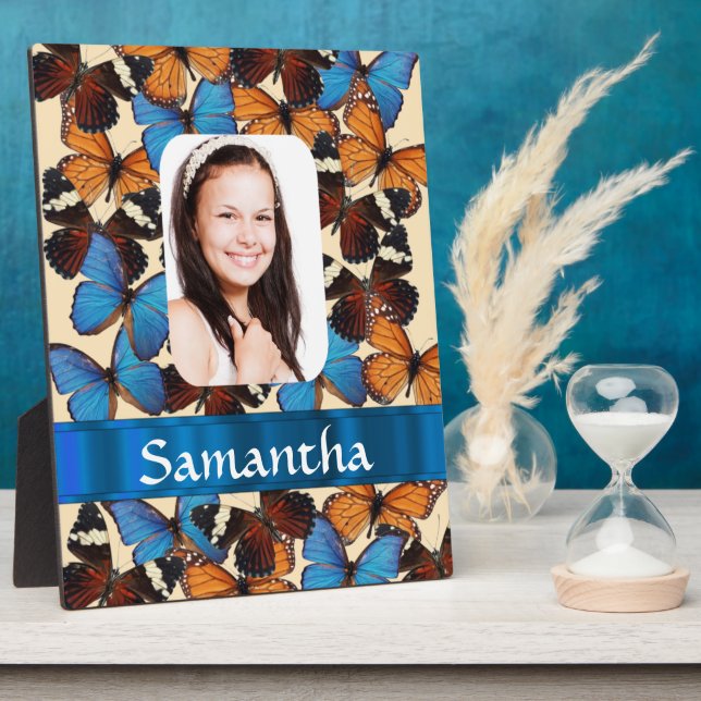 Butterfly collage photo template plaque (Side)
