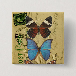 Butterfly collection 2 inch square button