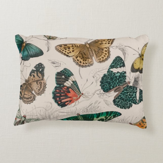 Butterfly Collection Antique Butterflies Accent Pillow (Back)