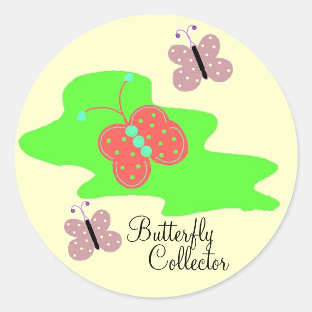 Butterfly Collector Classic Round Sticker (Front)