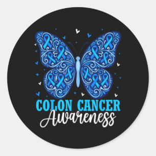 Butterfly Colon Cancer Awareness Month Survivor Classic Round Sticker