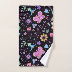 Butterfly Colourful And Flower Cute   Hand Towel