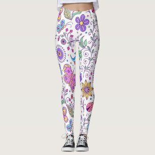 Butterfly Colourful And Flower Cute Leggings