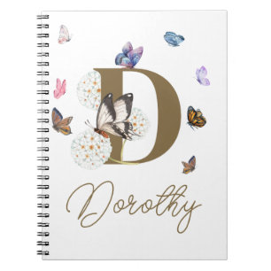 Butterfly Colourful Floral Personalized Gift Notebook