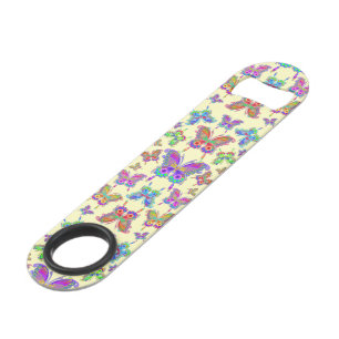 Butterfly Colourful Tattoo Style Bar Key
