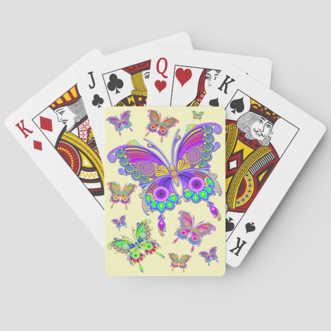 Butterfly Colourful Tattoo Style Playing Cards (Back)
