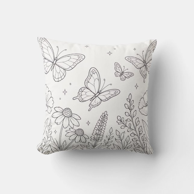 Butterfly Colouring Book Pillow (Front)