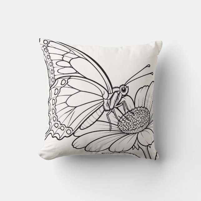Butterfly Colouring Book Pillow (Front)