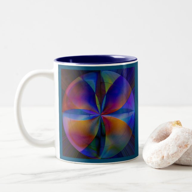 Butterfly Colours Two-Tone Coffee Mug (With Donut)