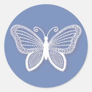 Butterfly Cornflower Blue Wedding Butterflies Classic Round Sticker