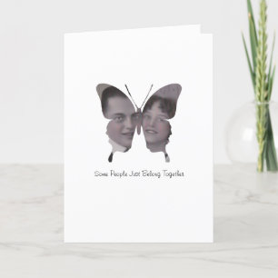 Butterfly Couple Custom Photo Anniversary Love Card