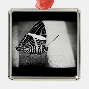butterfly crossing metal ornament