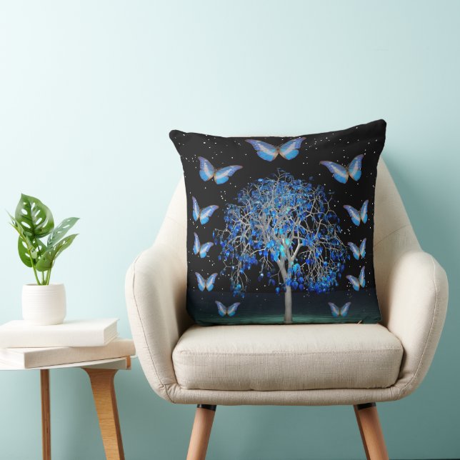 Butterfly Crystal Tree  Throw Pillow  (Chair)