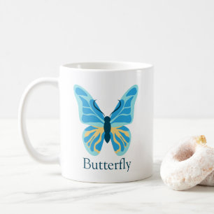 Butterfly Custom Colour Graphic Personalized Name Coffee Mug