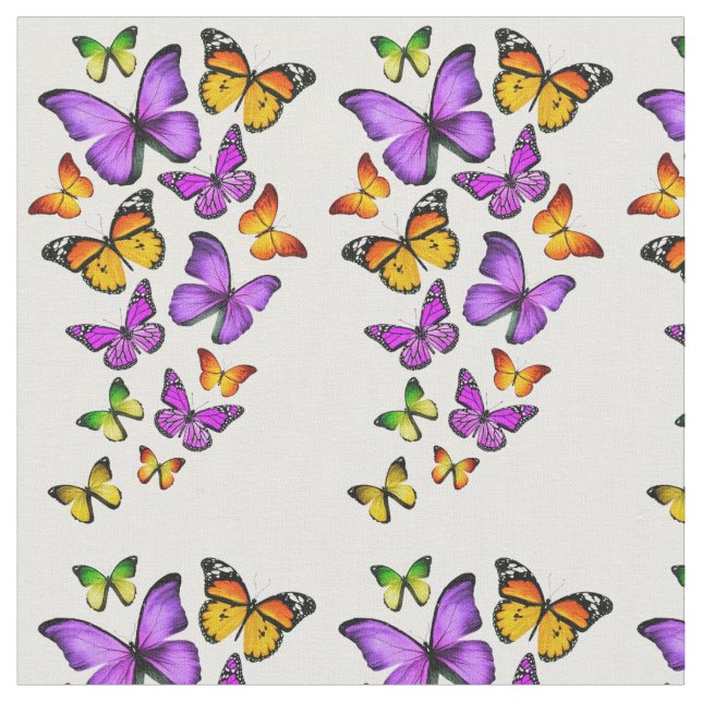 Butterfly Custom Combed Cotton (56" width) Fabric (Close Up)