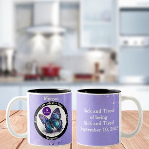 Butterfly Custom Sobriety Gift - Clean Gift Two-Tone Coffee Mug