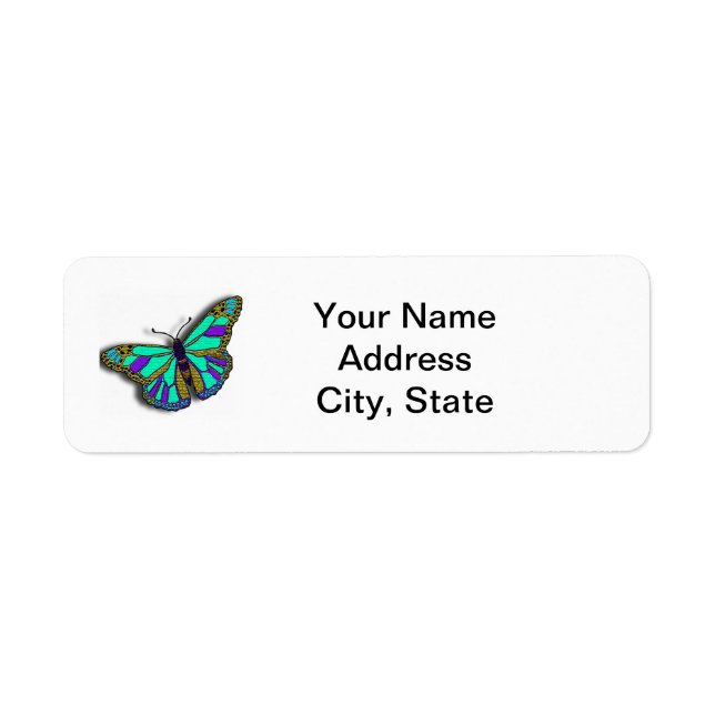 Butterfly Customizable Return Address Label (Front)