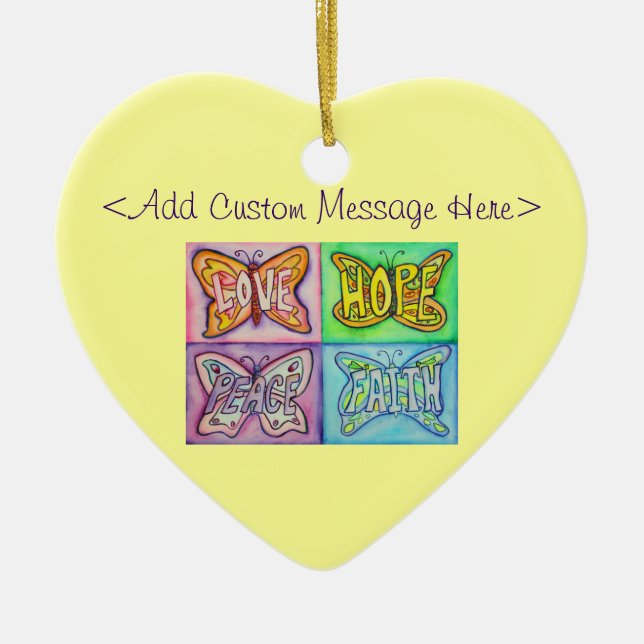Butterfly Customized Inspirational Charm Ornaments (Front)