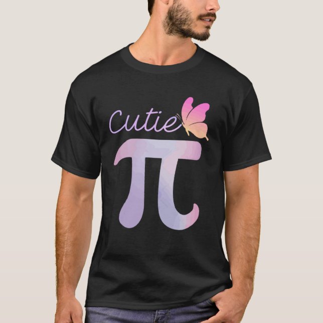 Butterfly Cutie Pie National Pi Day Pi Symbol Math T-Shirt (Front)