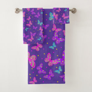Butterfly dance bath towel set