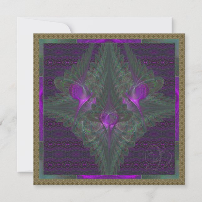 Butterfly Dance of Love Abstract Art Invitation (Front)