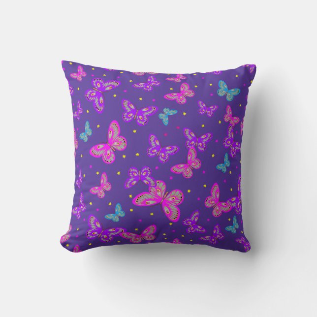 Butterfly dance throw pillow (Front)