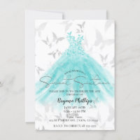 Butterfly Dance Turquoise Dress Sweet 16 Party