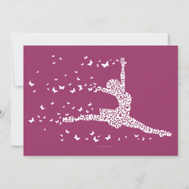Butterfly Dancer recital or party invitation (Front)
