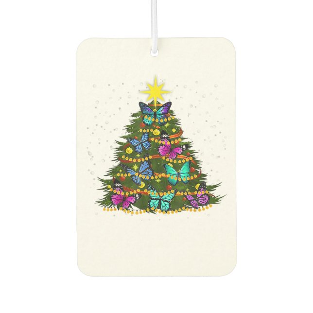 butterfly decoration christmas tree santa hat xmas air freshener (Front)