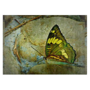 Butterfly Decorative Glass Cutting Board 11"x8"