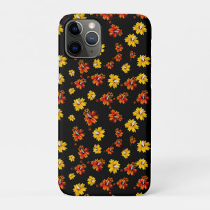 Butterfly Delicate Floral Seamless Pattern Black iPhone 11 Pro Case