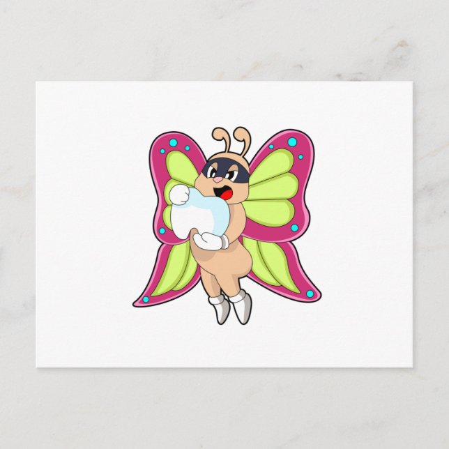 Butterfly Dentist Teeth Postcard (Front)