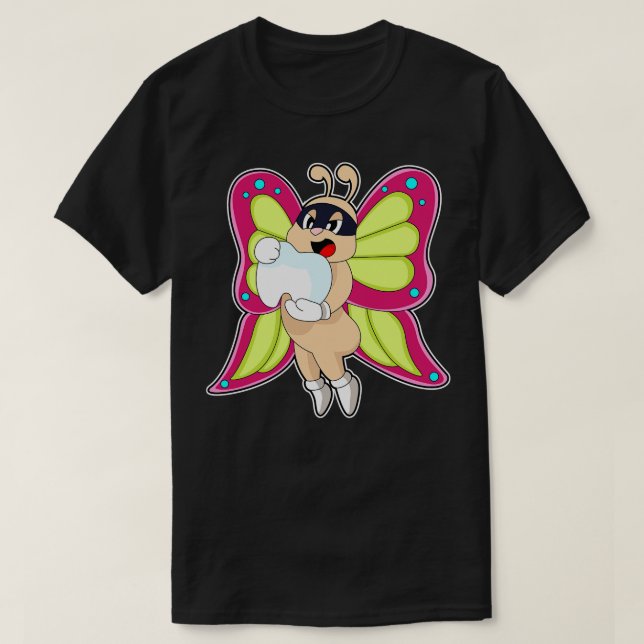 Butterfly Dentist Teeth T-Shirt (Design Front)