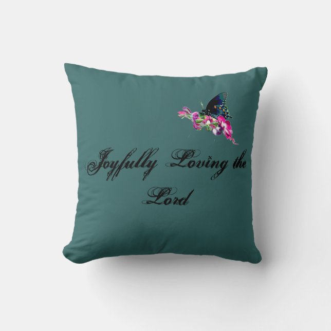 Butterfly Design 3 -Southern Living- Joyfully Throw Pillow (Front)